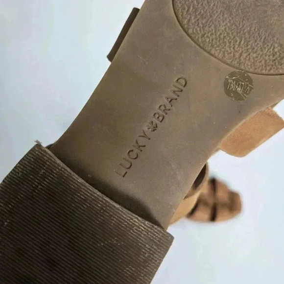 Lucky Brand Gladiator woven Brown Leather Sandals Sz 7 or 37.5 - Picture 10 of 10